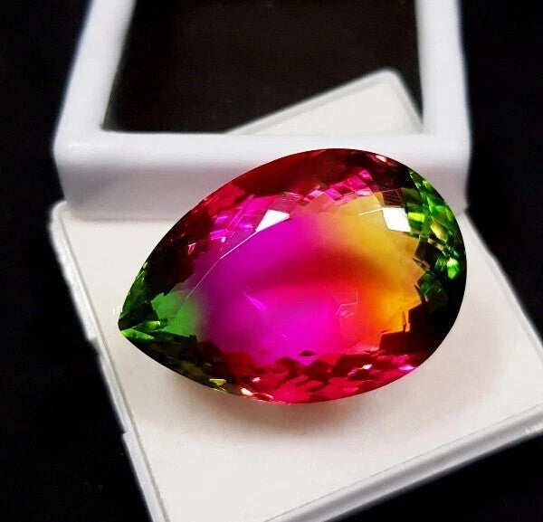 52.50 Ct Natural Watermelon Tourmaline Pear Cut Certified Loose Gemstone