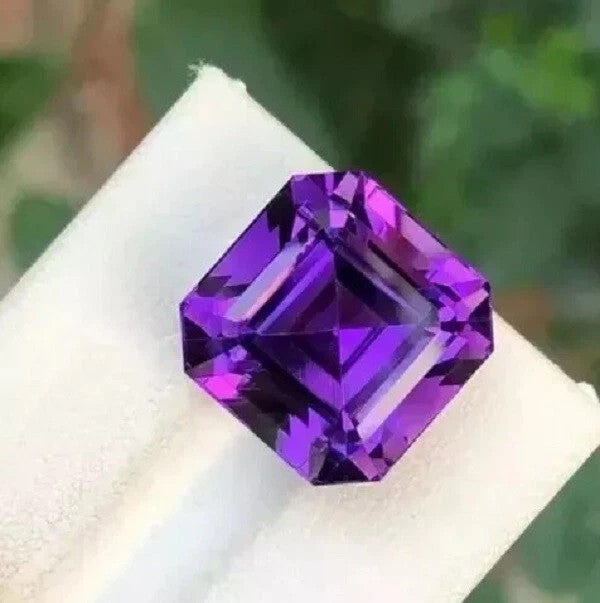Unheated 7.8 Ct+ Natural CERTIFIED Ceylon Purple Sapphire Asscher Loose Gemstone