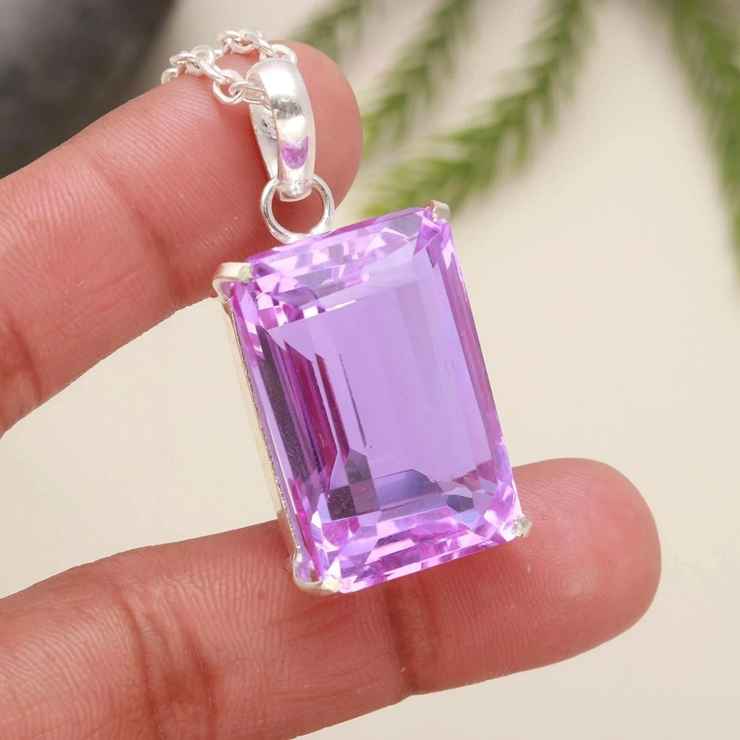Purple Topaz Pendant 925 Sterling Silver Pendant Gemstone Jewelry 80.20 Ct