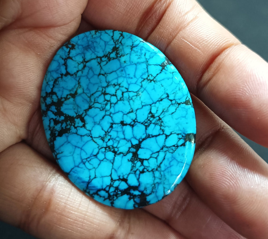 79.45 Ct Natural Turquoise Arizona blue oval Cut Loose Gemstone With Free Gift