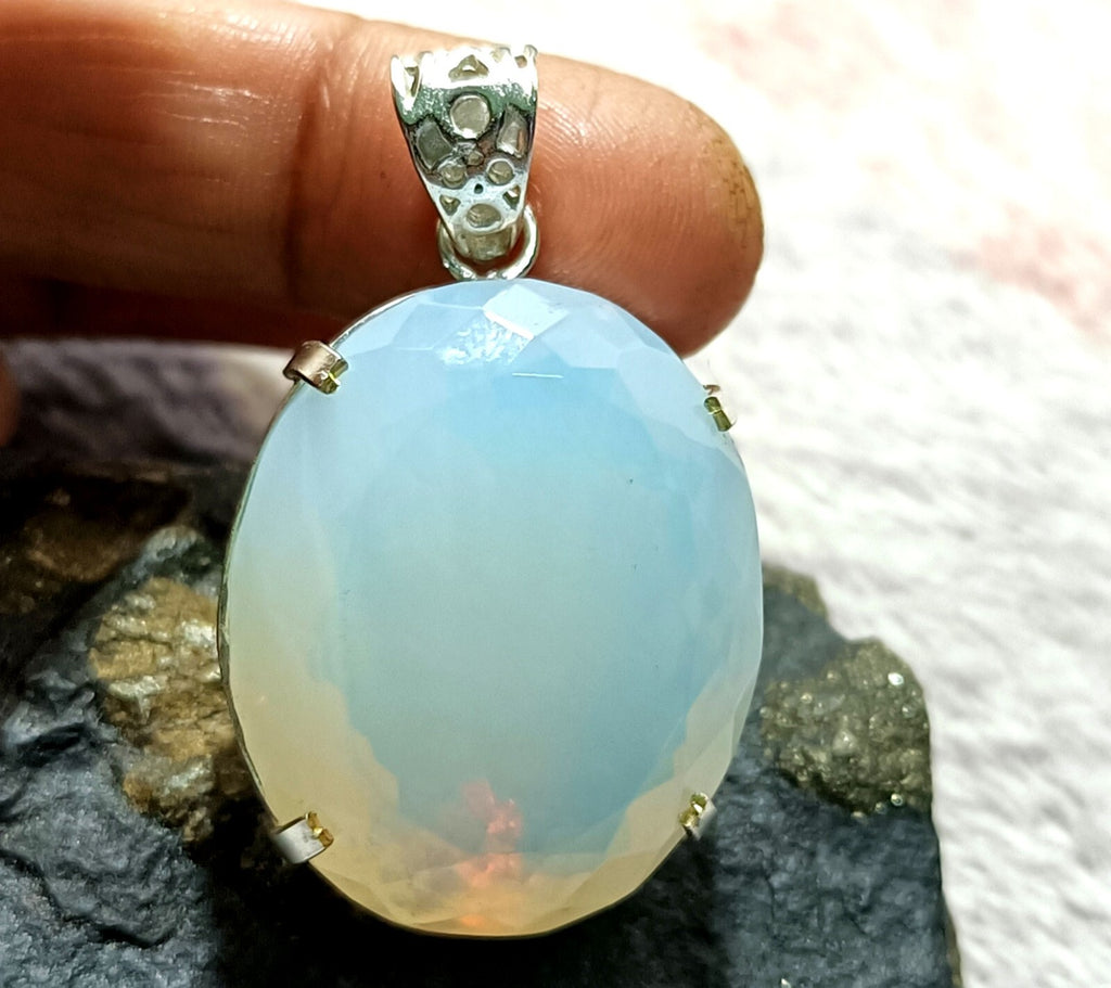 EGL Certified 108.30 Ct Natural Opal 925 Solid Silver Pendant Loose Gemstone