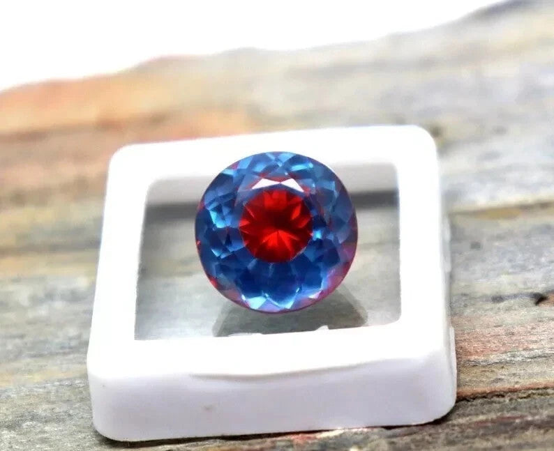 Natural Rare Found 8-10 Ct Pitambari Sapphire Bi-Color Round Cut Loose Gemstone