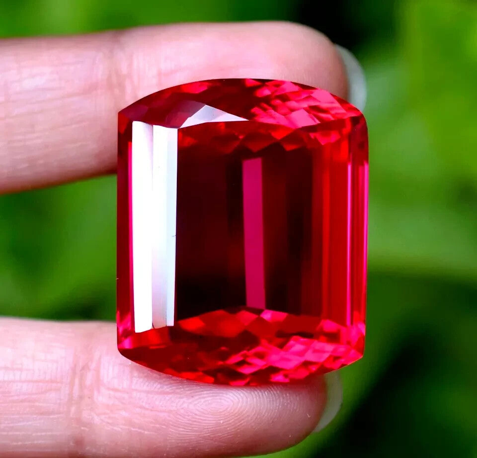 107.85 Ct Natural Red Ruby Mogok Fancy Cut Certified Unheated Loose Gemstone