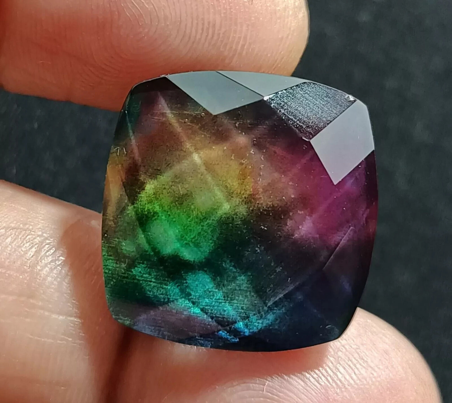 18.75 Ct Natural Ammolite Opal-Like Organic Doublet CERTIFIED Loose GEMSTONE