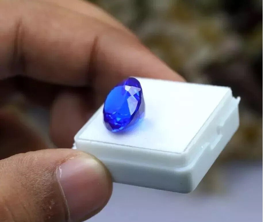 10.5 Ct Natural Ceylon Blue Sapphire Round Cut CERTIFIED Loose GEMSTONE