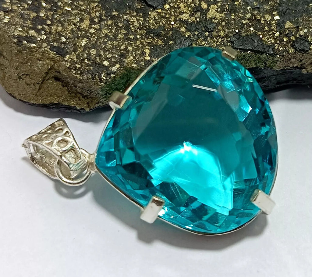 91.05 Ct Certified Lab-Created Topaz 925 Solid Silver Pendant Loose Gemstone