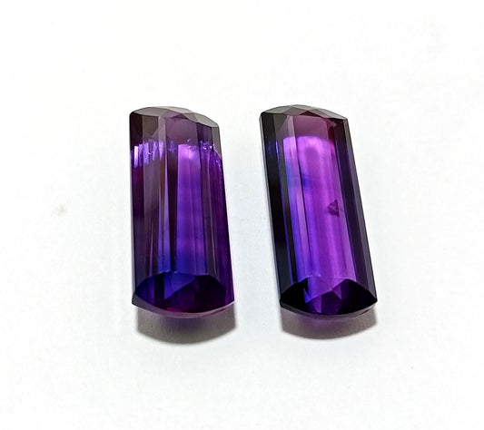 40.70 Ct Natural Brazil Purple Amethyst Emerald Cut CERTIFIED Loose Gemstone