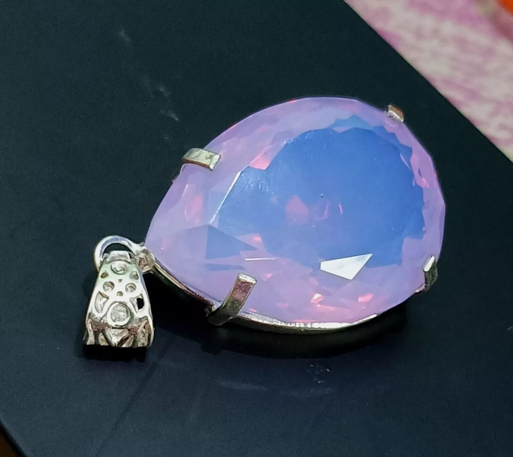 EGL Certified 113.10 Ct Natural Opal 925 Solid Silver PearPendant Loose Gemstone