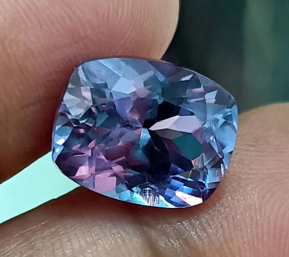 NATURAL Loose Ceylon Bi-Color Change Sapphire Cushion Cut GEMSTONE 6.80 Ct