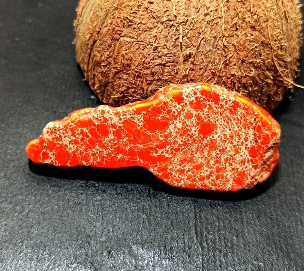 92.0 Ct Natural Arizona Superior Orange Turquoise Slab Rough Certified Gemstone