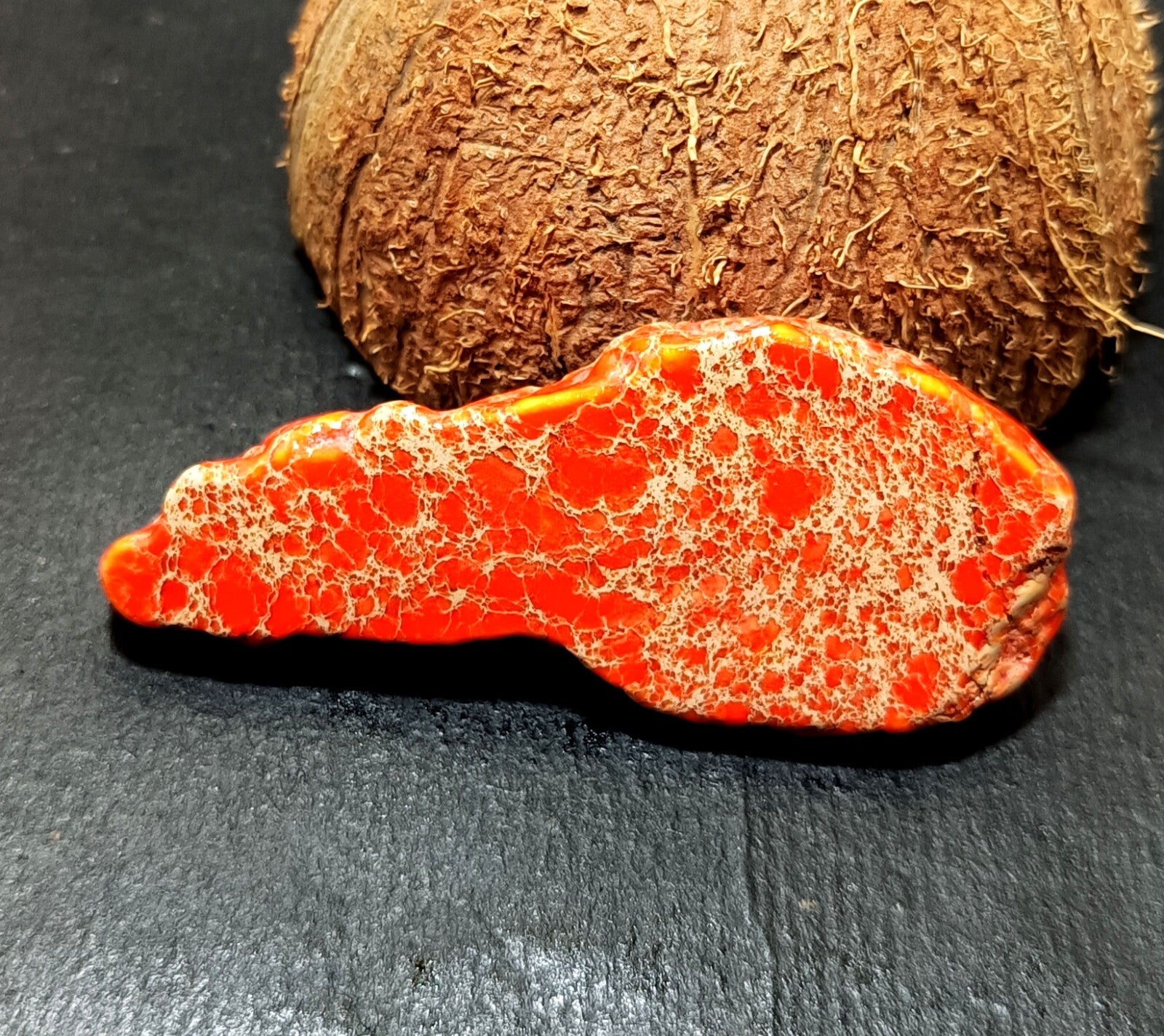 92.0 Ct Natural Arizona Superior Orange Turquoise Slab Rough Certified Gemstone