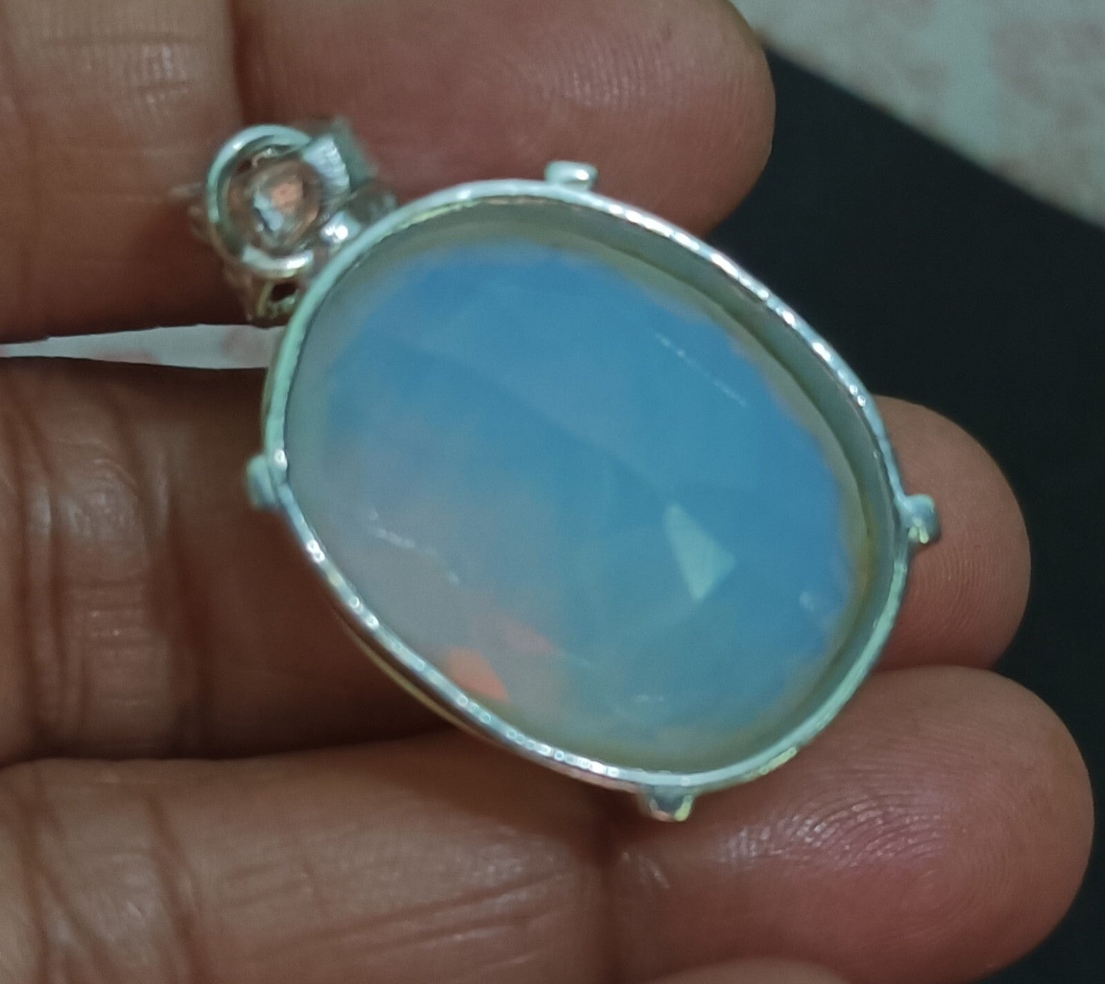 EGL Certified 68.30 Ct Natural Opal 925 Solid Silver Pendant Loose Gemstone