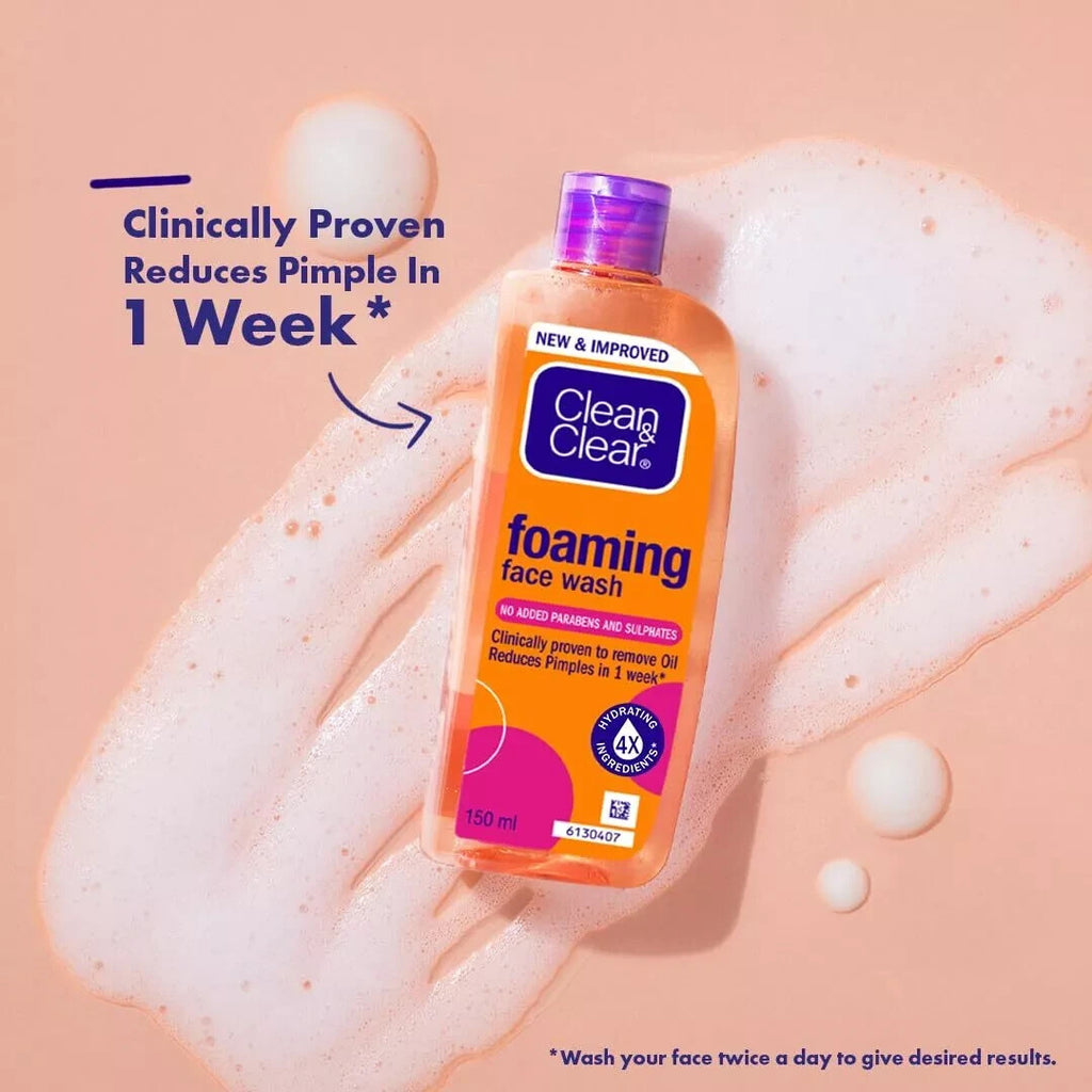 Clean & Clear Foaming Face Wash For Oily Skin, 150ml | free shipping