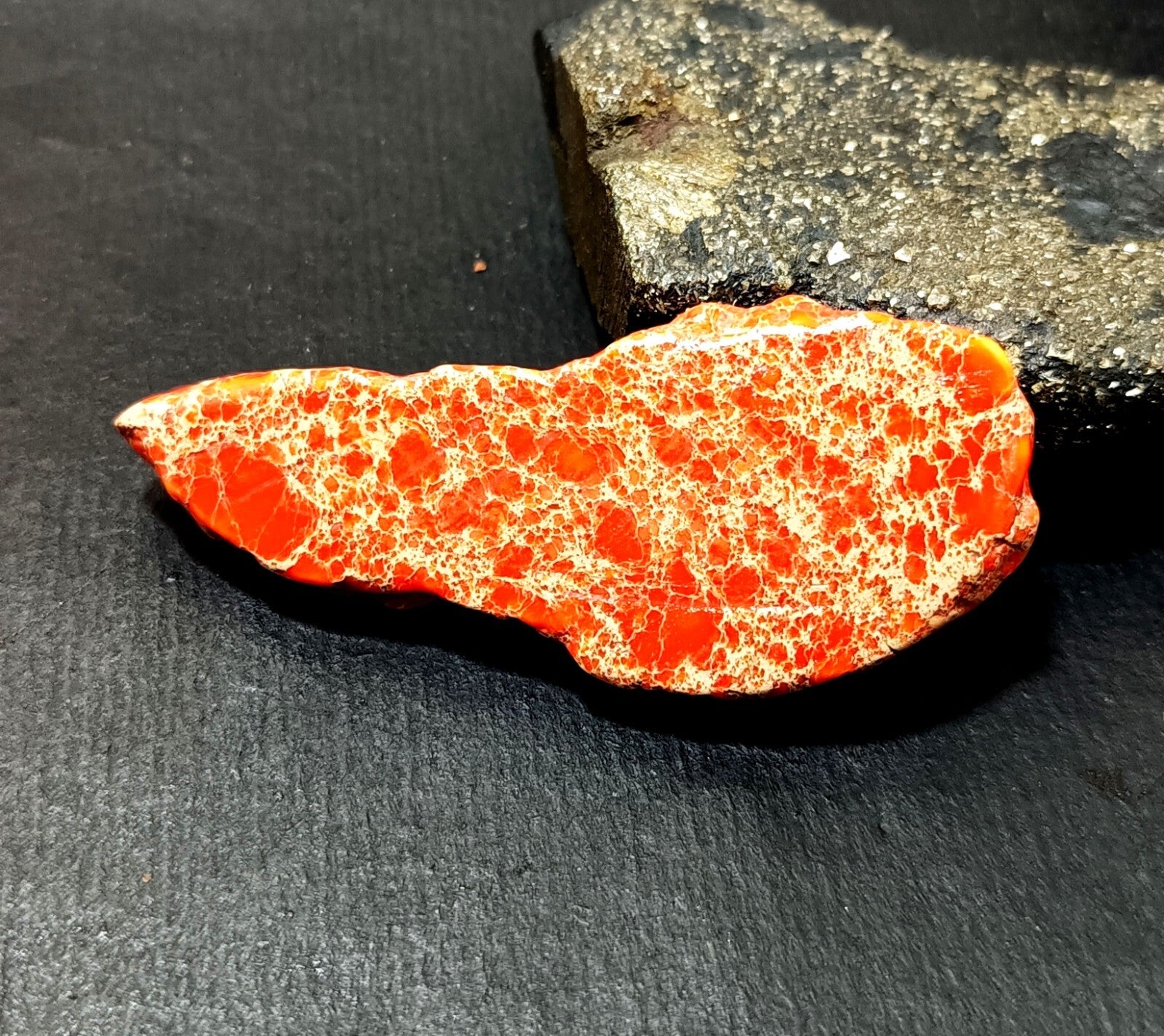 92.0 Ct Natural Arizona Superior Orange Turquoise Slab Rough Certified Gemstone