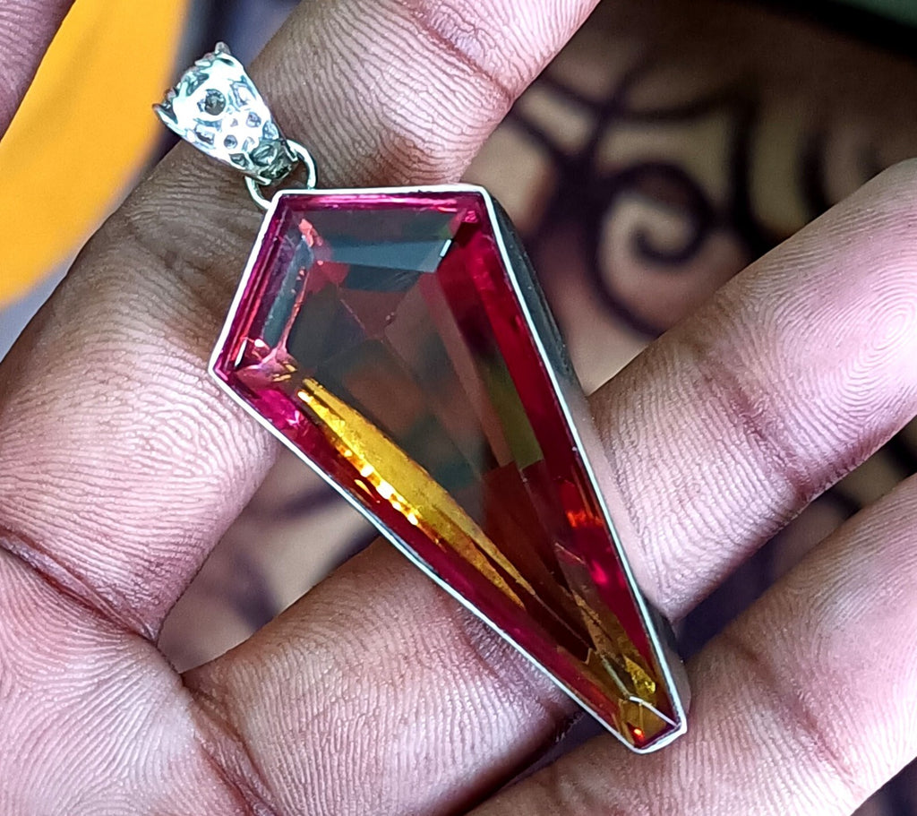 107.95 Ct Natural Zultanite 7 Color Pendant 925 Silver Loose Certified Gemstone