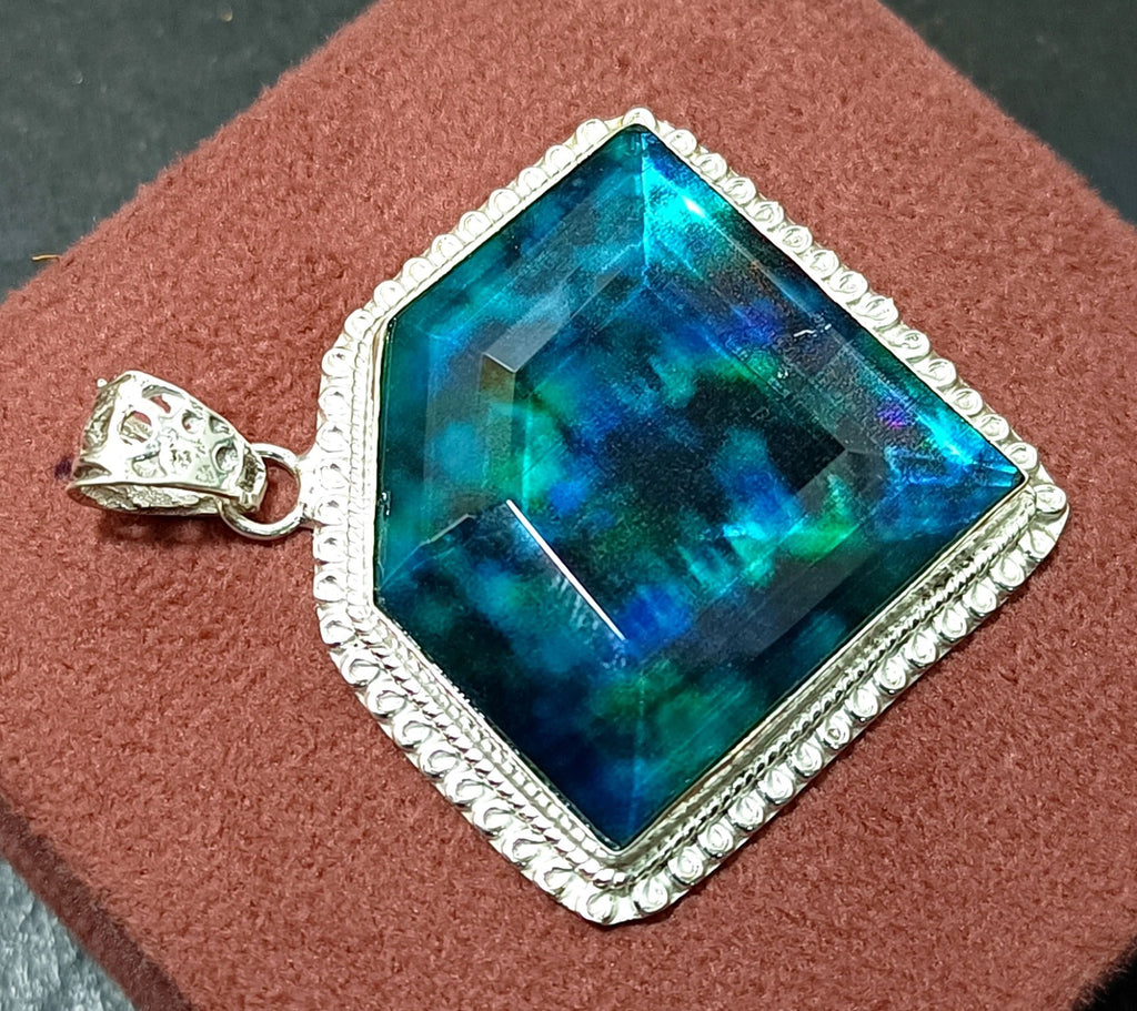 117.75 Ct Natural Ammolite 925 Solid Silver  PENDANT GIE Certified Gemstone