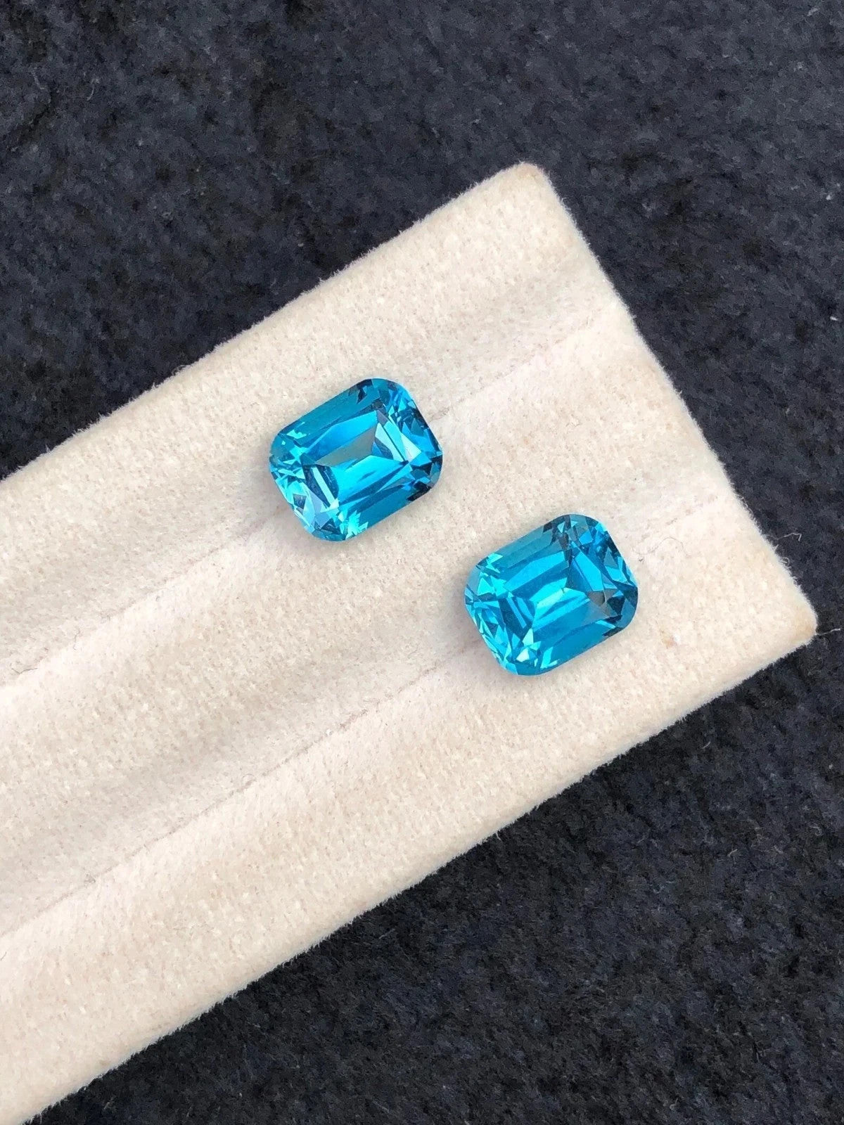 12 Ct 2 Pcs Natural Swiss Blue Sapphire GIE Certified Cushion Cut Loose Gemstone