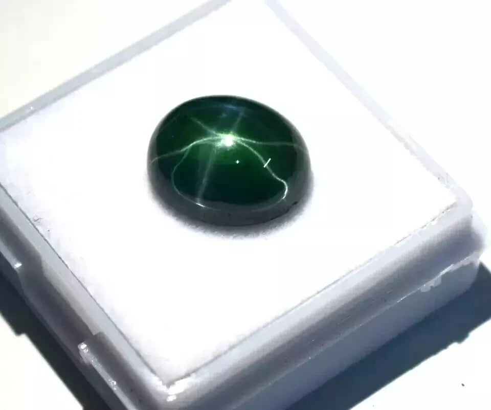 Natural Green Star Sapphire New 7.50 CT Cabochon Cut Loose Certified Gemstone