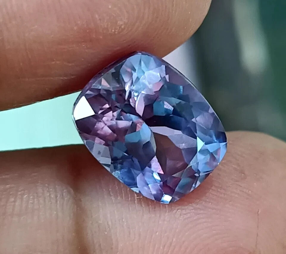 NATURAL Loose Montana Bi-Color Change Sapphire Cushion Cut GEMSTONE 10.00 Ct
