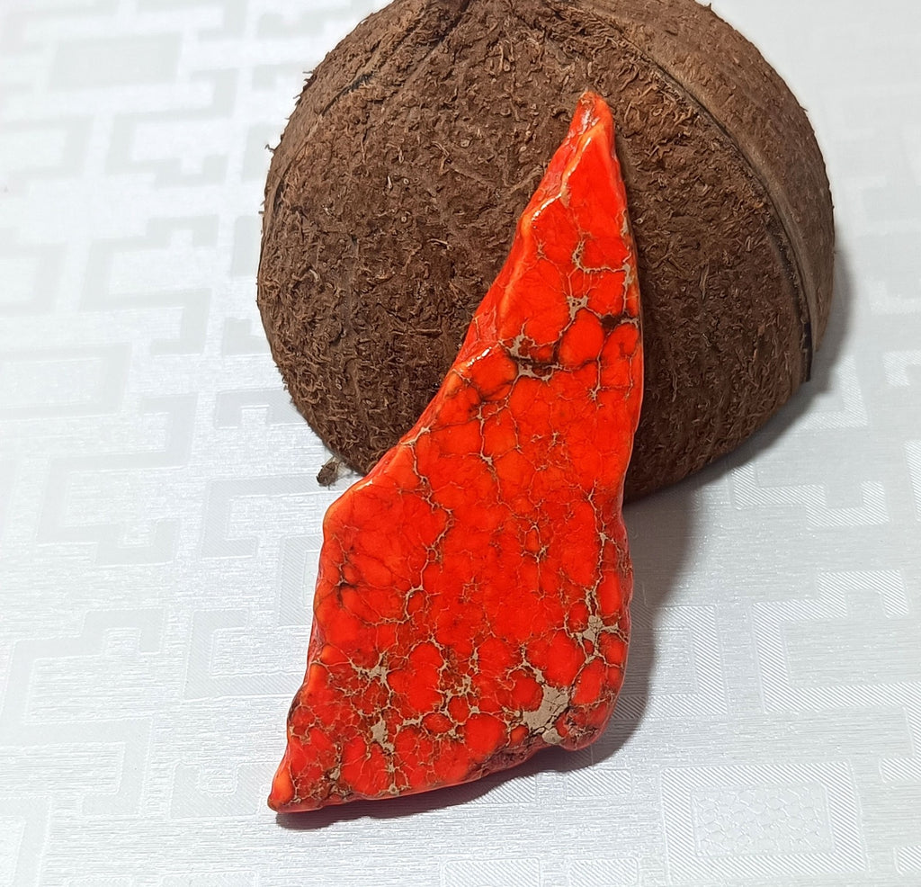 80.45 Ct Natural Arizona Superior Orange Turquoise Slab Rough Certified Gemstone