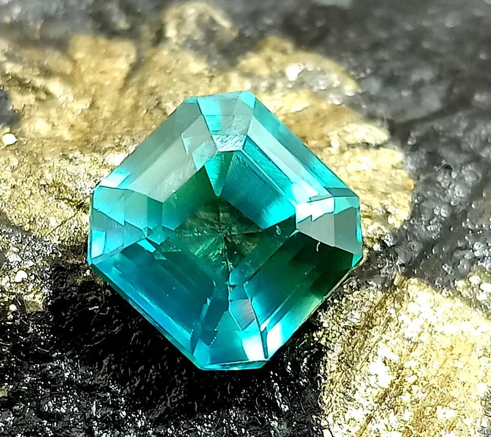 9.20 Ct Natural Green Sapphire Flawless EGL Certified Asscher Cut Loose Gemstone