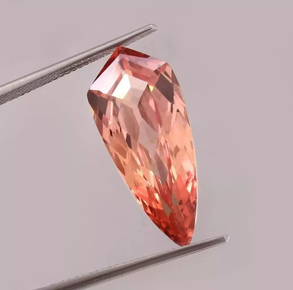 11 Ct Certified Fancy Cut Natural Peach Padparadscha Sapphire Loose Gemstone