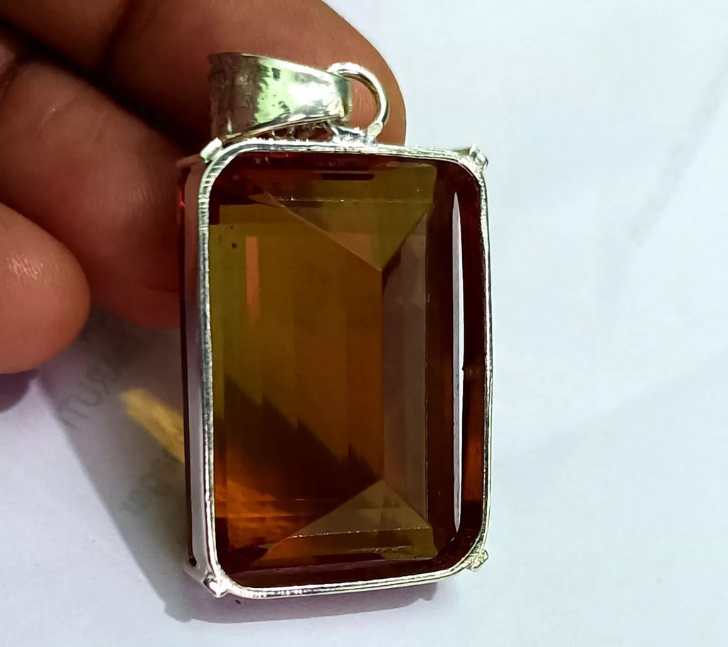 Certified 55.50 Ct+ Natural Zultanite 7 Color Pendant 925 Silver Loose Gemstone