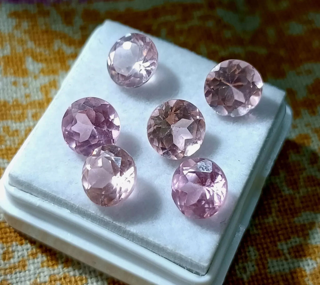 Flawless CEYLON Pink Sapphire 6 mm Round Cut Lot 10 Pcs Certified A+ Gemstone