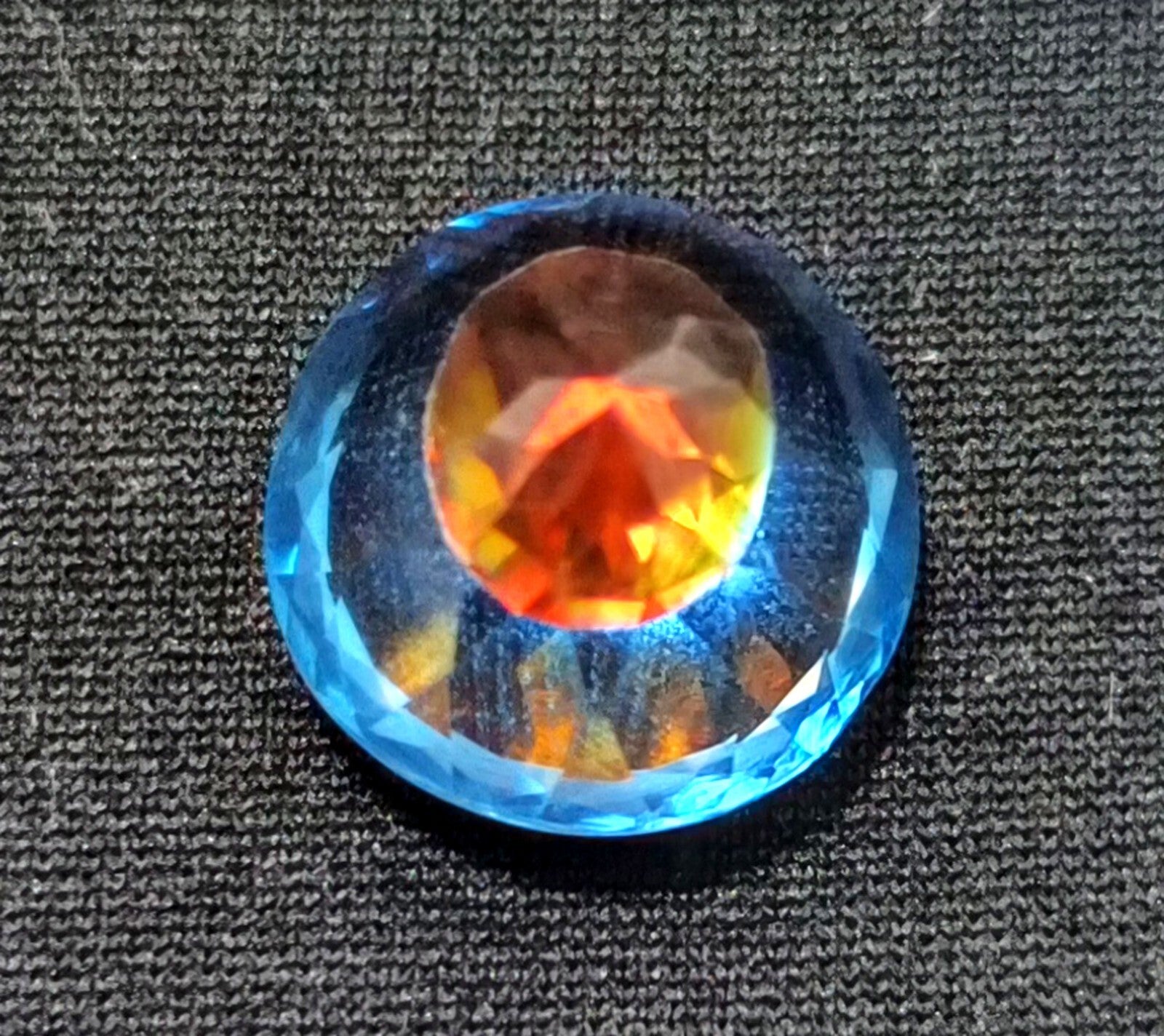 14.90 Ct A++ NATURAL Ceylon PITAMBARI Sapphire Bi-Color Certified Round GEMSTONE