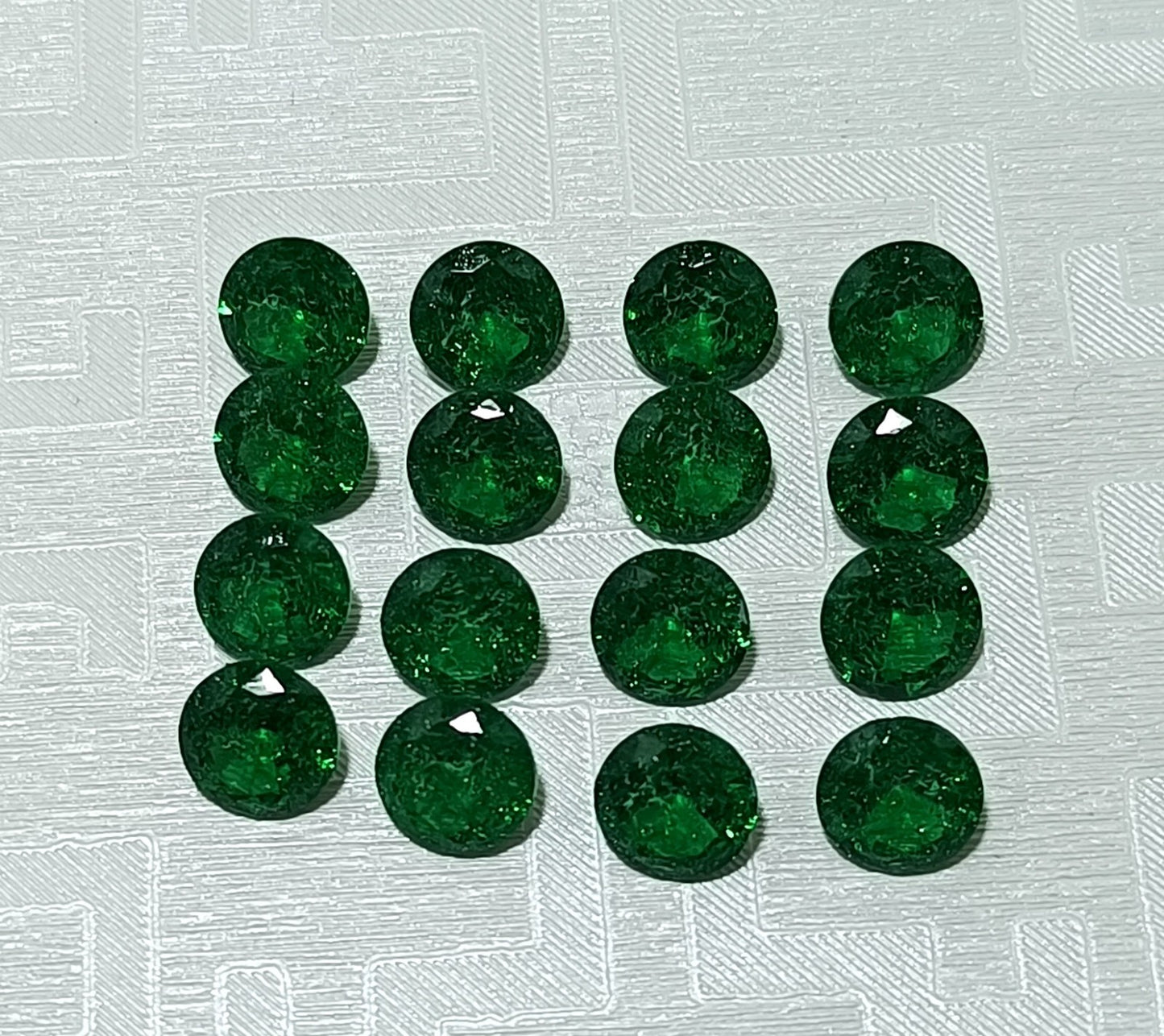Natural Colombia Green Emerald 6 MM Round 20 Pcs Lot Certified Loose Gemstone