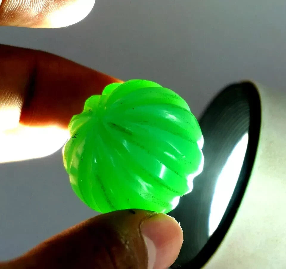 Natural 165.80 Ct Welo Opal Green Color Australian Untreated Melon Cut Gemstone