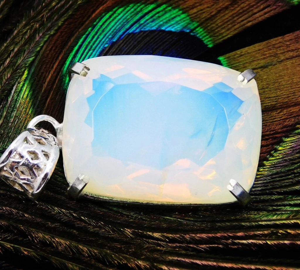 74 CT EGL Certified Natural Welo Opal 925 Solid Silver Pendant Loose Gemstone