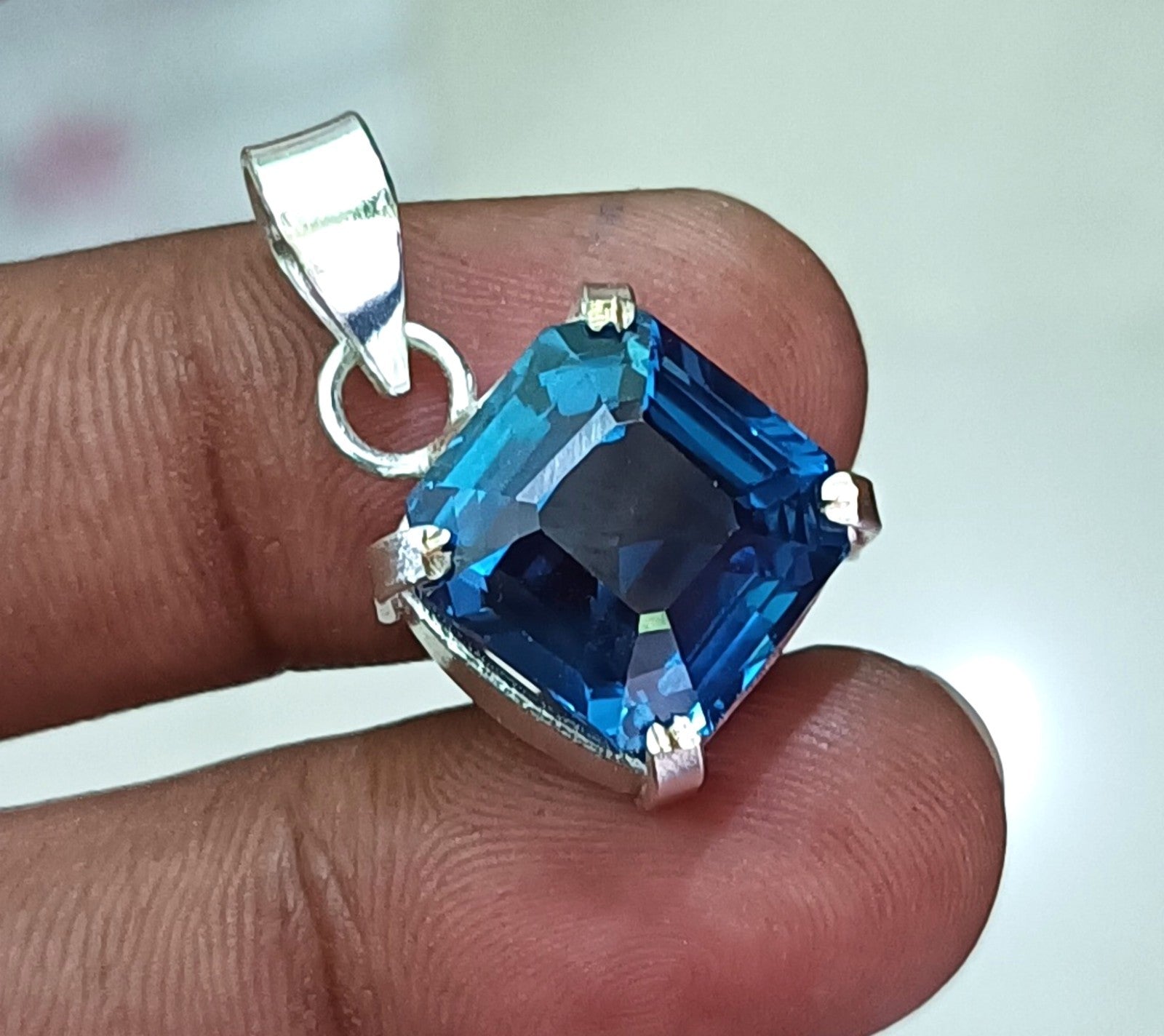 Certified 30 ct Natural Paraiba Tourmaline 925 Silver Pendant Loose Gemstone