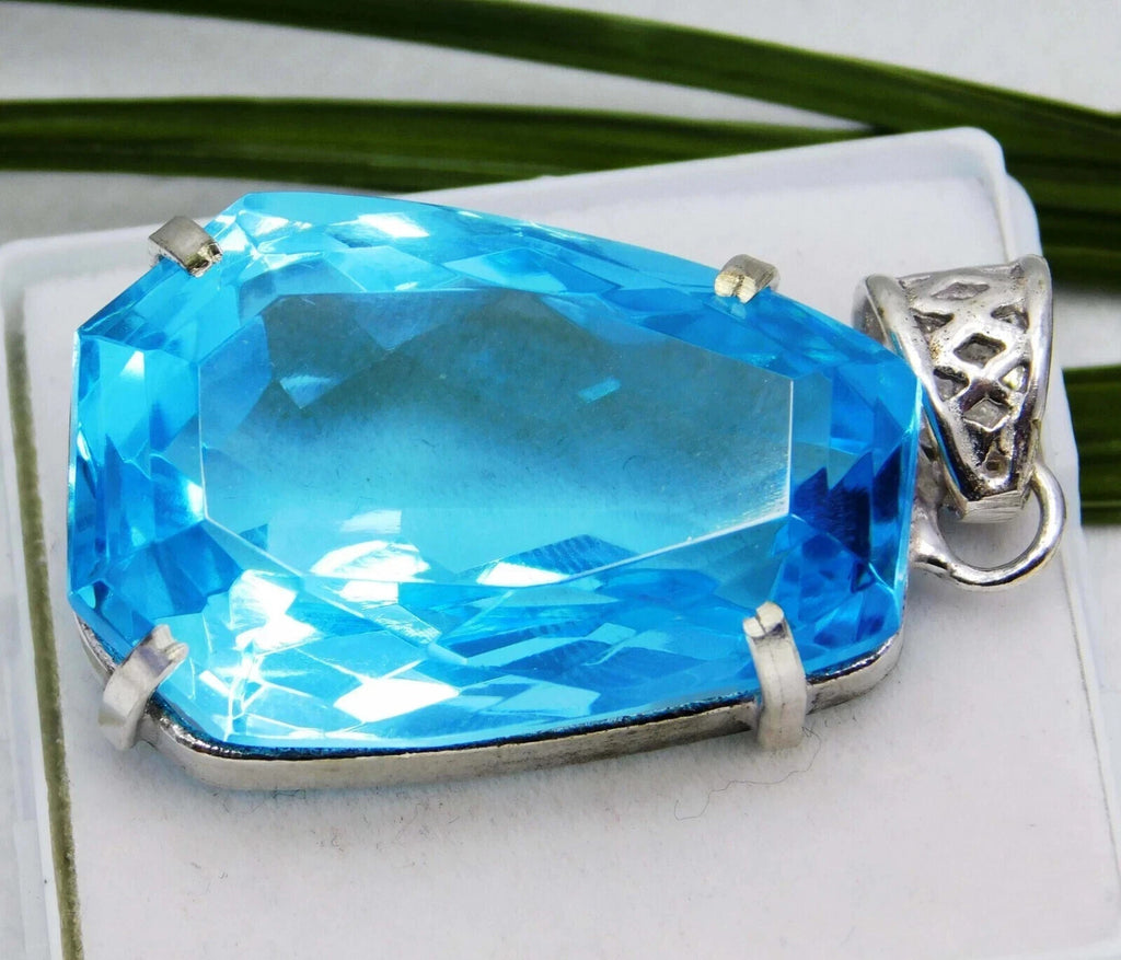 Certified Natural 86 Ct Brazilian Blue FANCY Topaz Pendant Loose Gemstone