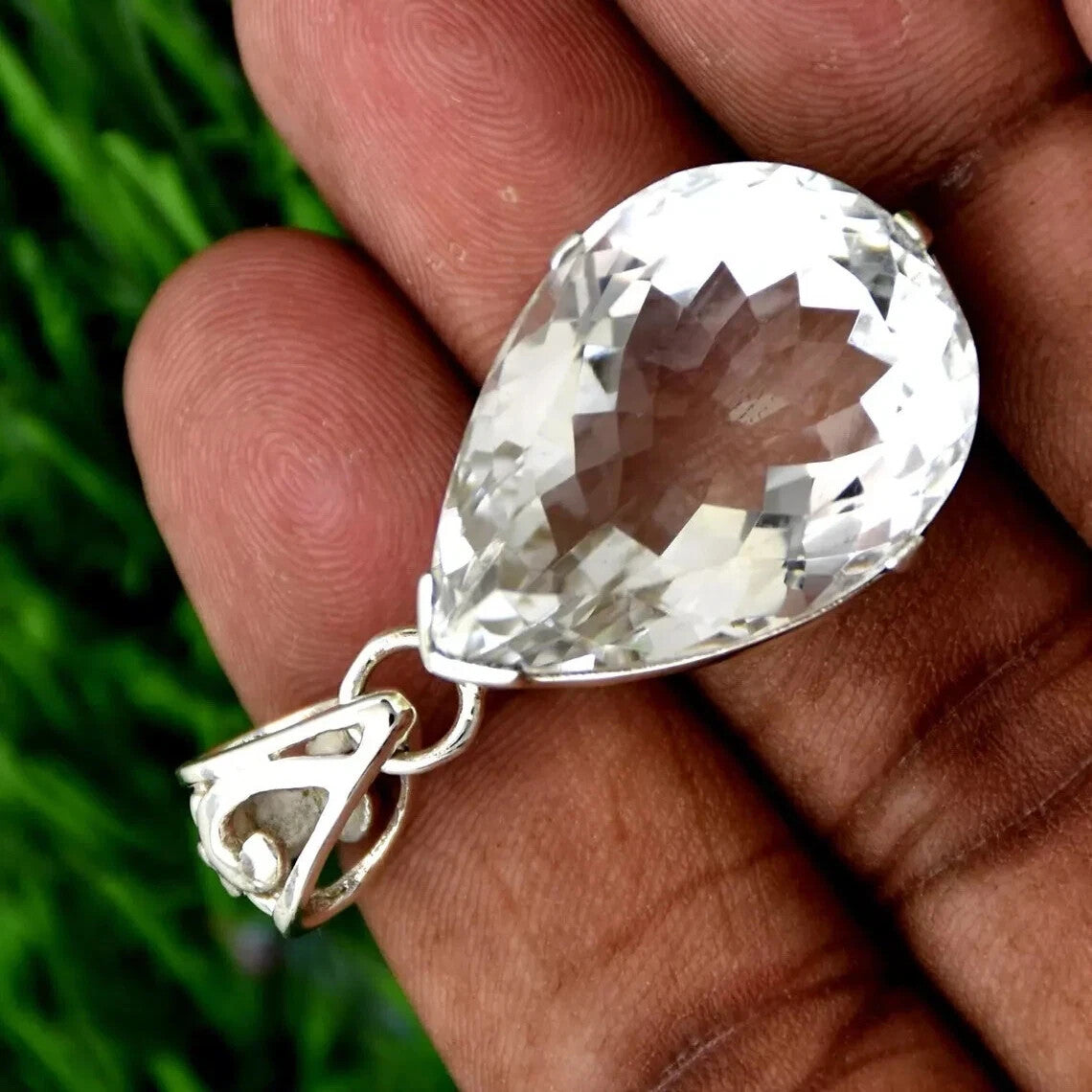 Certified Natural 75.45 Ct Brazilian White Pear Cut Topaz Pendant Loose Gemstone