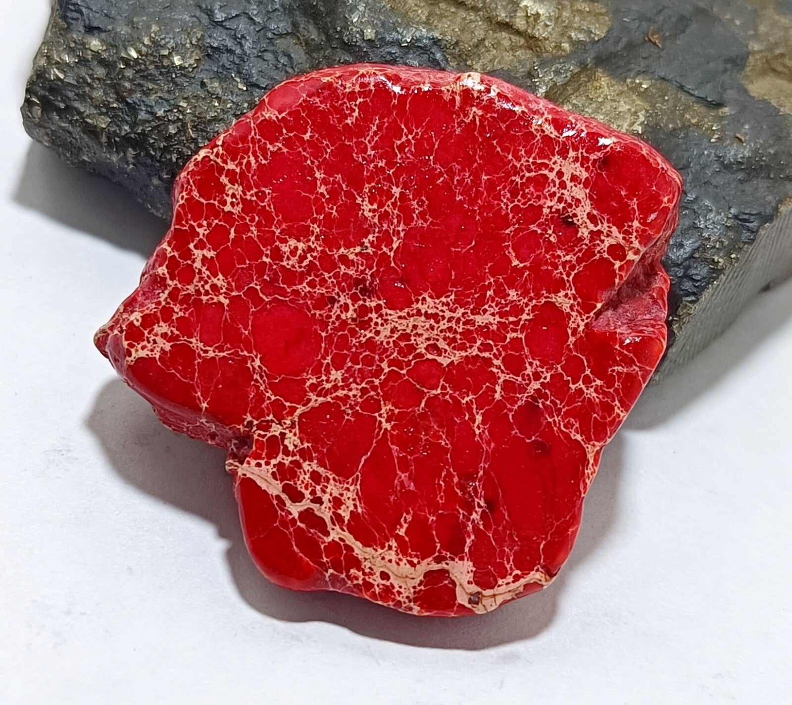 78.5 Ct Natural Arizona Superior Red Turquoise Slab Rough Certified Gemstone