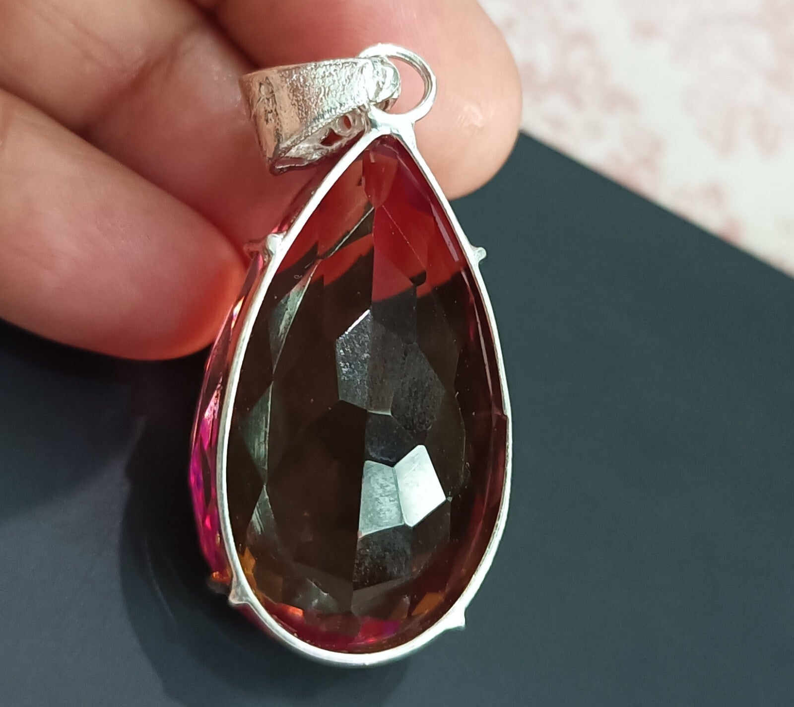 EGL Certified 110 Ct Natural Zultanite 925 Silver Pear Cut Pendant Loose Gems
