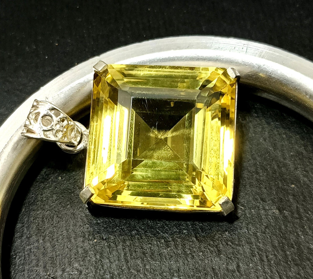 94.95 Ct Certified Flewless Topaz 925 Solid Silver Asscher Pendant LooseGemstone