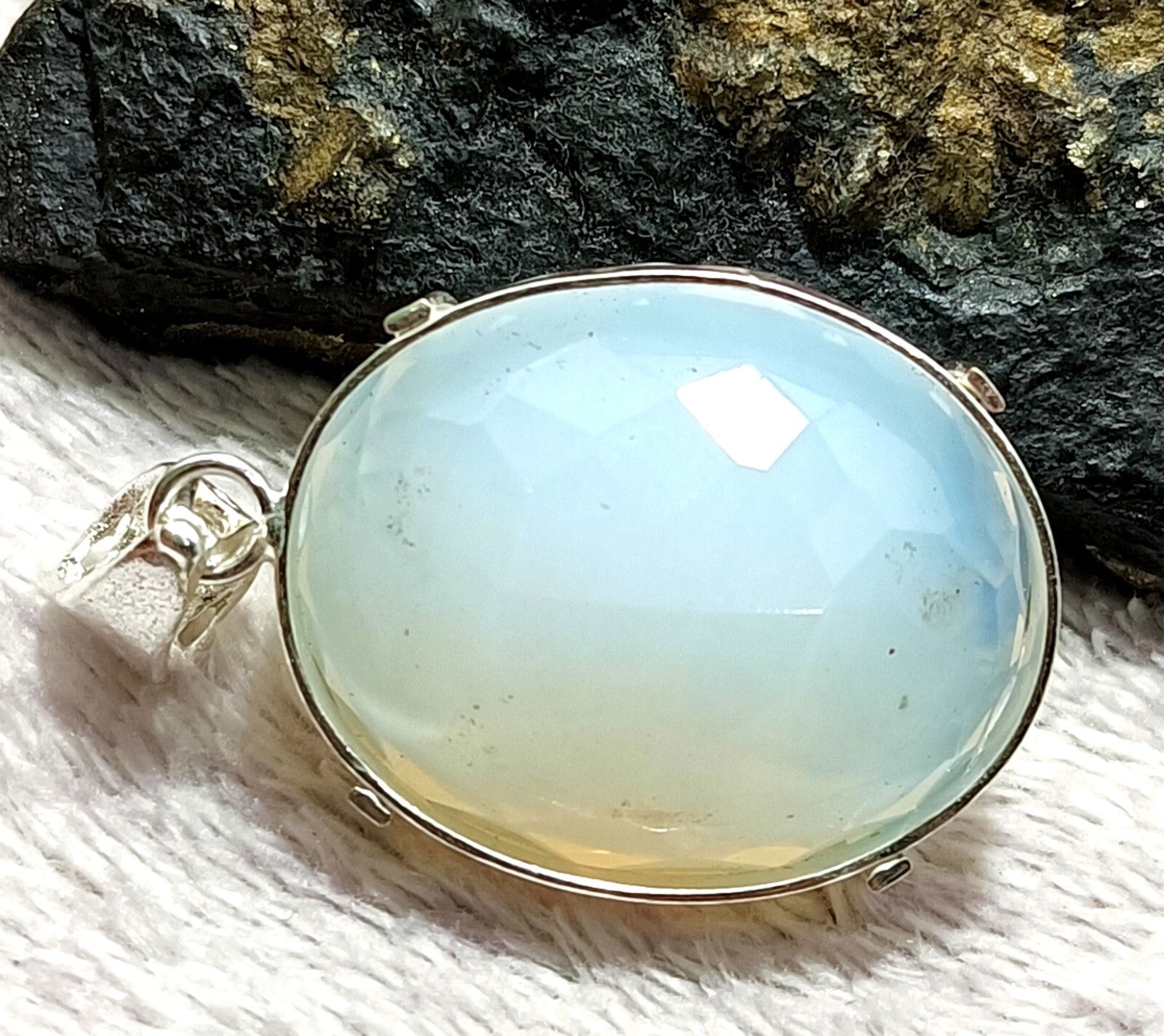 EGL Certified 108.30 Ct Natural Opal 925 Solid Silver Pendant Loose Gemstone