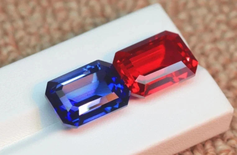 Natural Red Ruby And Blue Sapphire 19.40 Ct+ Certified Loose Gemstone Pair Lot