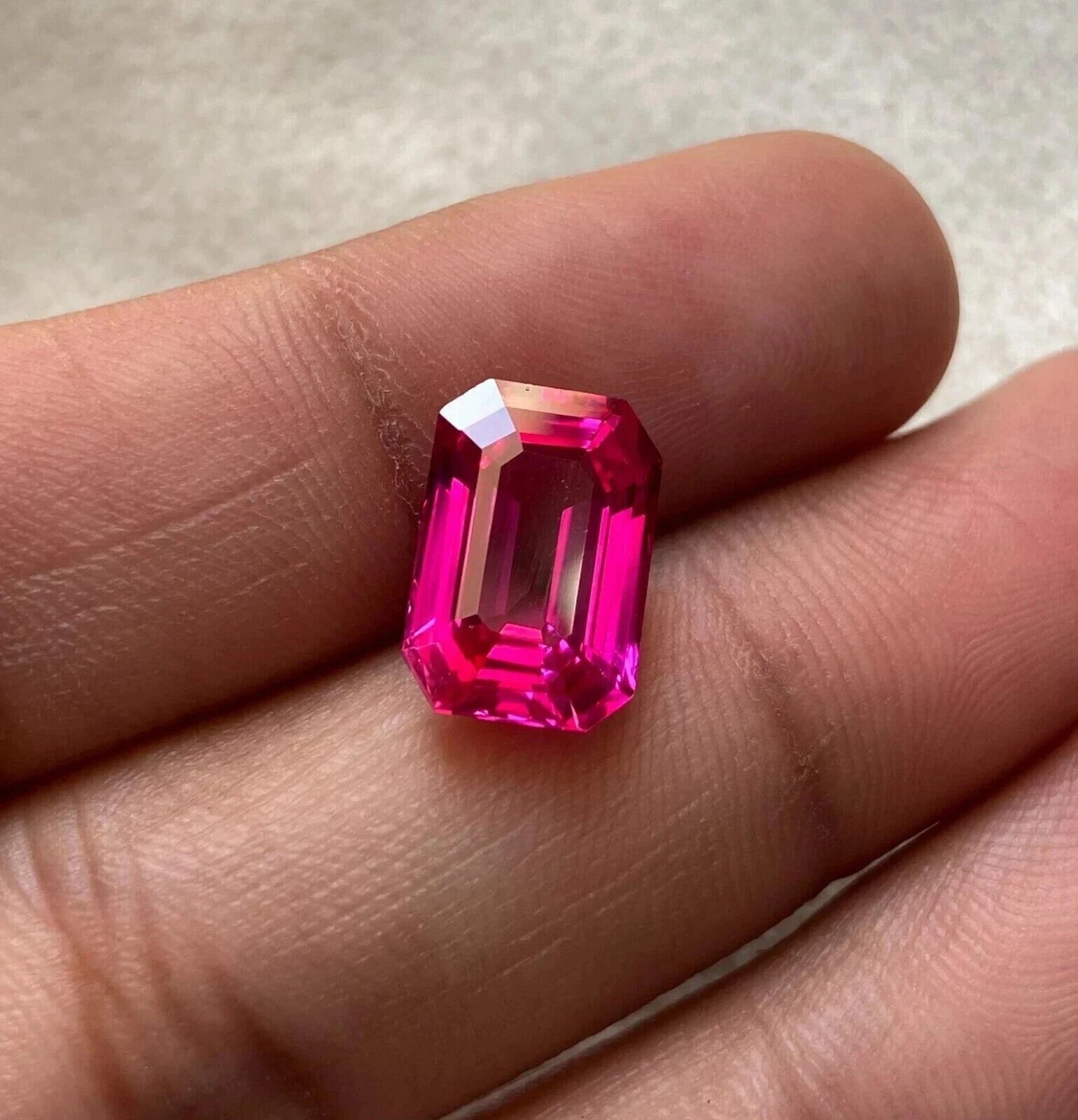 Flawless Natural 9.50 Ct Emerald Cut EGL Certified Pink Sapphire Loose Gemstone