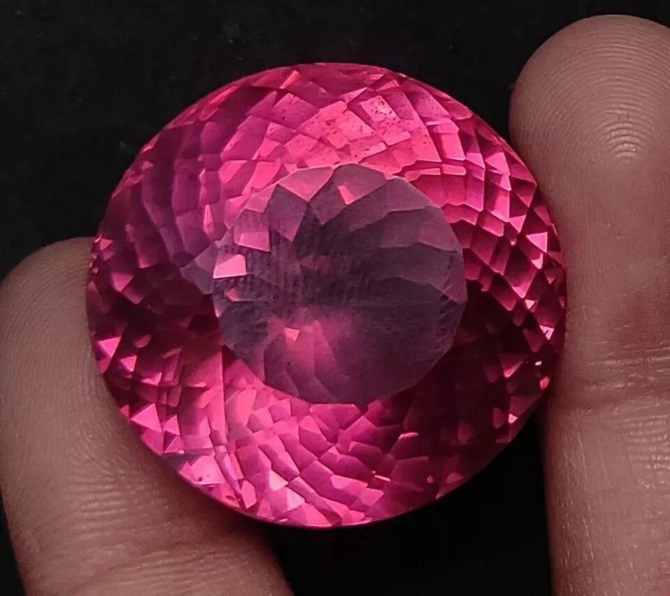 Certified 21.90 Ct Natural Ceylon Padparadscha Sapphire Round Cut Gemstone