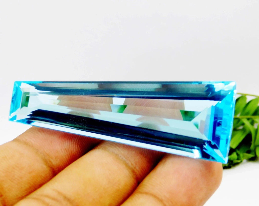 97.80 Ct Natural Sky Blue Fancy Cut Loose Topaz Flawless Gemstone GIE Certified