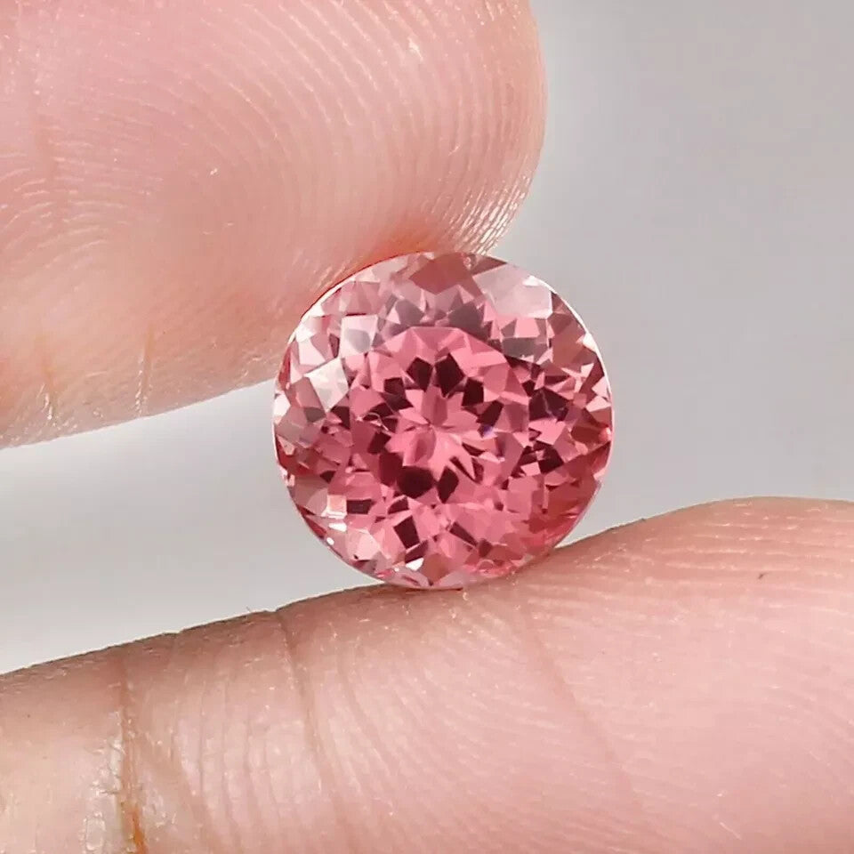 Natural Flawless Ceylon Padparadscha Sapphire Round Cut Loose Gemstone 11x11 MM