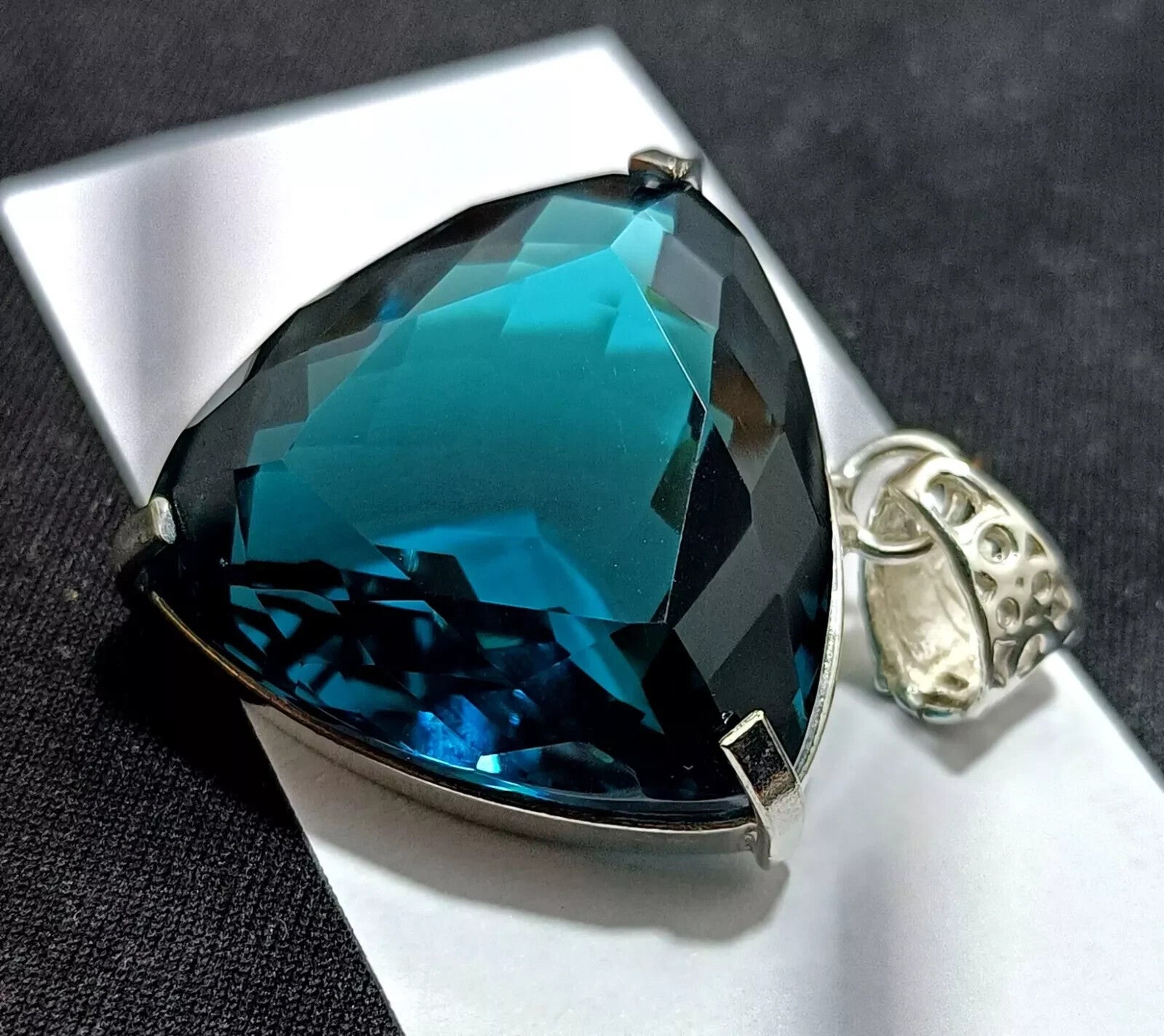 London Blue Topaz Pendant 925 Sterling Silver Pendant Gemstone Jewelry 56.50 Ct