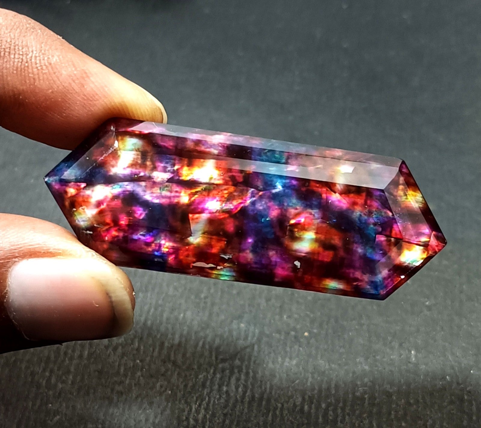 61.35 Ct Natural Ammolite Opal-Like Organic Doublet Loose EGL CERTIFIED GEMSTONE