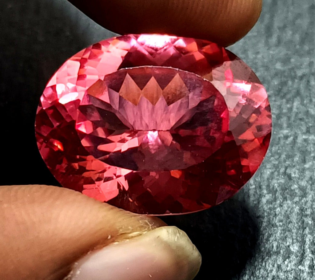 Certified 31.30 Ct Natural Ceylon Padparadscha Sapphire Oval Cut Loose Gemstone