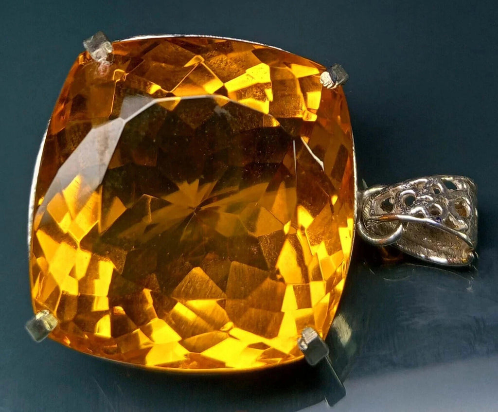 EGL Certified Natural 100.20 Ct Brazilian Cushion Topaz Pendant Loose Gemstone