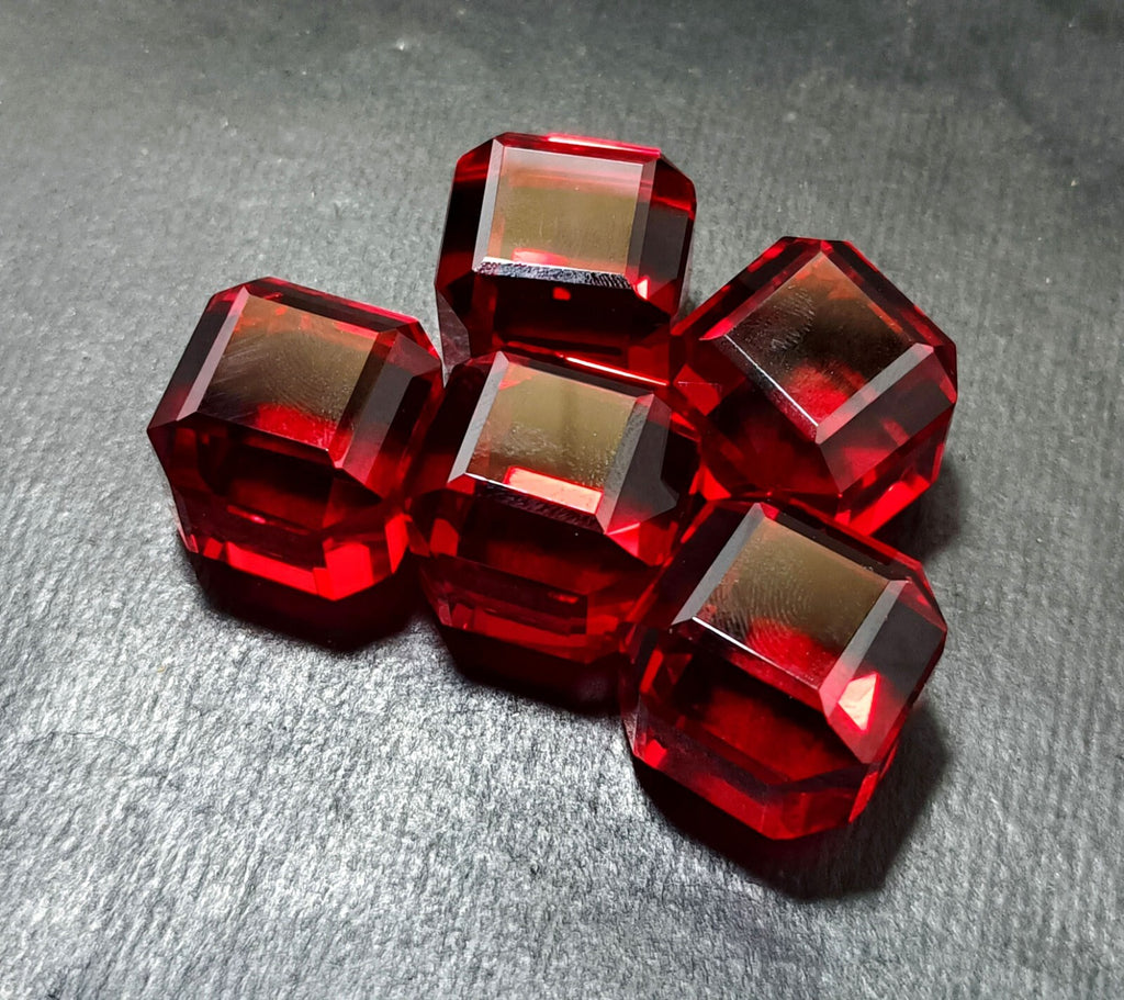 EGL Certified Natural 500 Ct+ Cube Cut Red Topaz Brazilian Loose Gemstone 5 Pcs