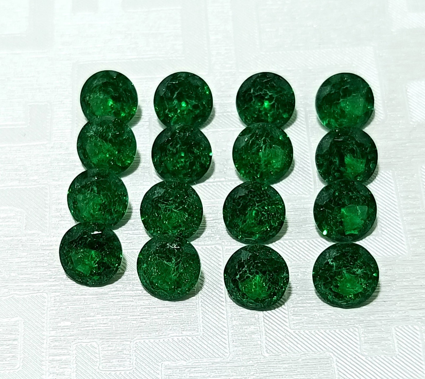 Natural Colombia Green Emerald 7 MM Round 20 Pcs Lot Certified Loose Gemstone